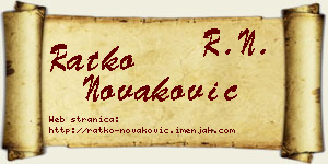 Ratko Novaković vizit kartica